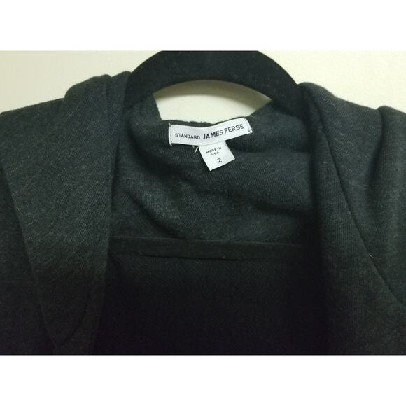 LKNW FRENCH TERRY DRAPE JACKET IN BLACK BY James Perse! SZ 2! - Picture 4 of 6